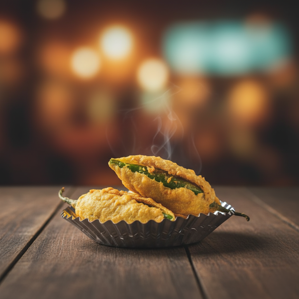 Davanagere Mirchi Bajji - Spicy Stuffed Chili Snack